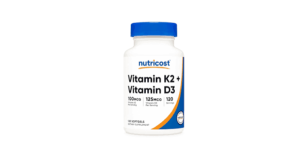 Nutricost Vitamina D3+K2 120 cápsulas